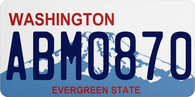 WA license plate ABM0870