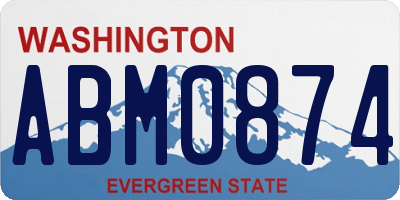 WA license plate ABM0874