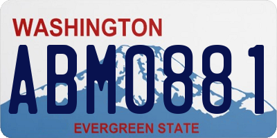WA license plate ABM0881