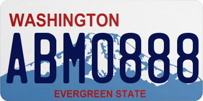 WA license plate ABM0888