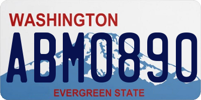 WA license plate ABM0890