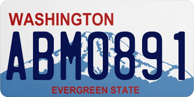 WA license plate ABM0891