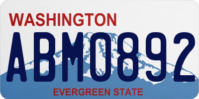 WA license plate ABM0892