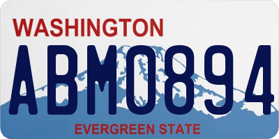 WA license plate ABM0894