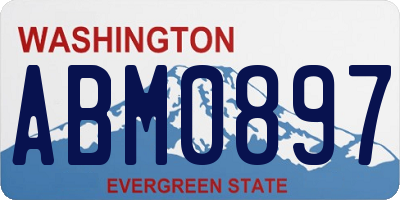 WA license plate ABM0897