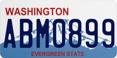 WA license plate ABM0899