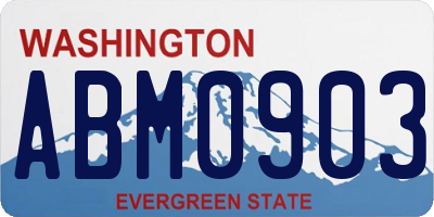WA license plate ABM0903