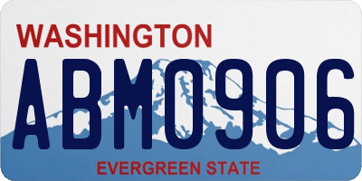 WA license plate ABM0906