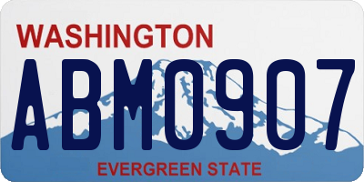 WA license plate ABM0907