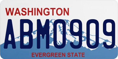 WA license plate ABM0909