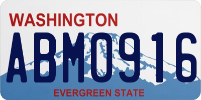 WA license plate ABM0916