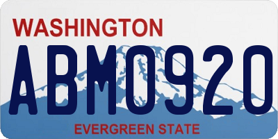 WA license plate ABM0920