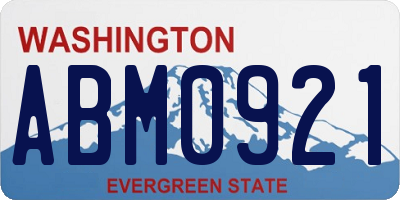 WA license plate ABM0921