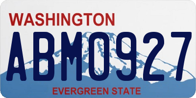 WA license plate ABM0927
