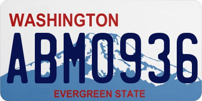 WA license plate ABM0936
