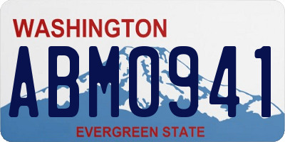 WA license plate ABM0941