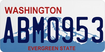 WA license plate ABM0953