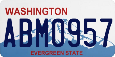 WA license plate ABM0957