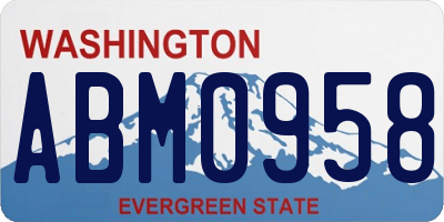 WA license plate ABM0958