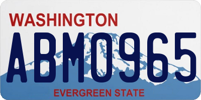 WA license plate ABM0965