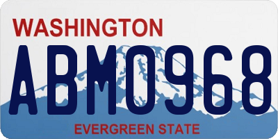 WA license plate ABM0968