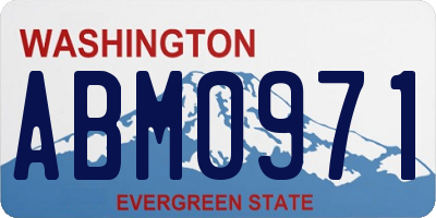 WA license plate ABM0971