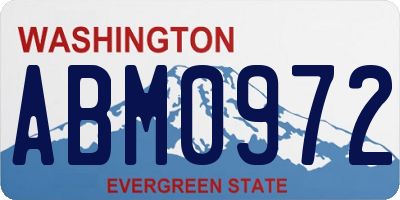 WA license plate ABM0972