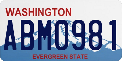 WA license plate ABM0981