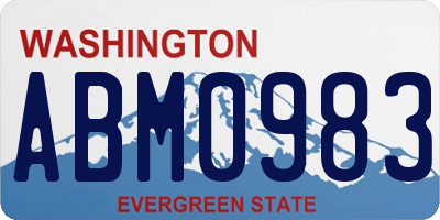 WA license plate ABM0983