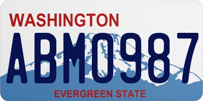 WA license plate ABM0987