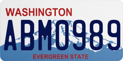 WA license plate ABM0989