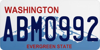 WA license plate ABM0992