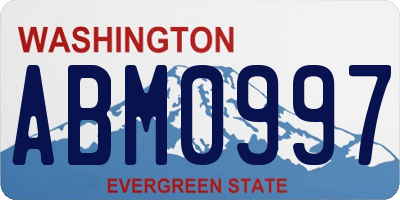 WA license plate ABM0997