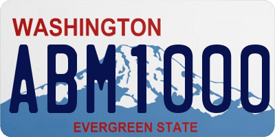 WA license plate ABM1000