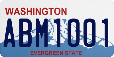 WA license plate ABM1001