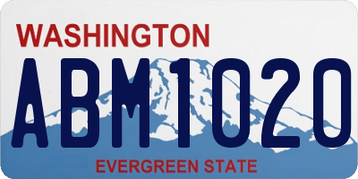 WA license plate ABM1020
