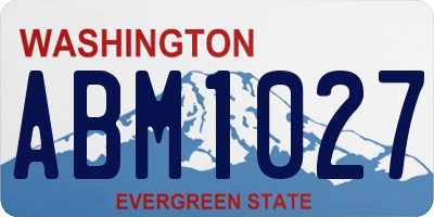 WA license plate ABM1027