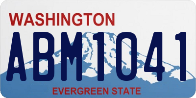 WA license plate ABM1041