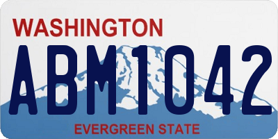 WA license plate ABM1042