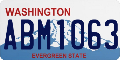 WA license plate ABM1063