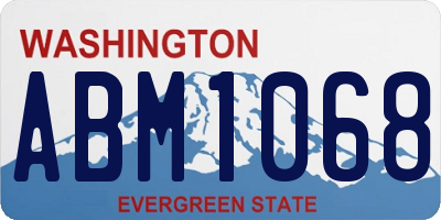 WA license plate ABM1068