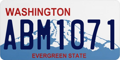 WA license plate ABM1071
