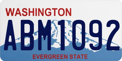 WA license plate ABM1092