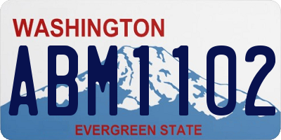 WA license plate ABM1102