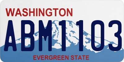 WA license plate ABM1103