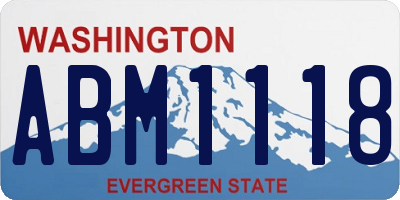 WA license plate ABM1118