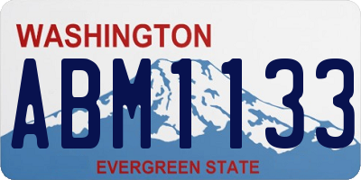 WA license plate ABM1133