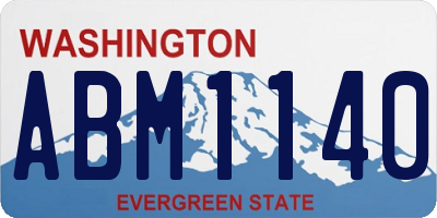 WA license plate ABM1140