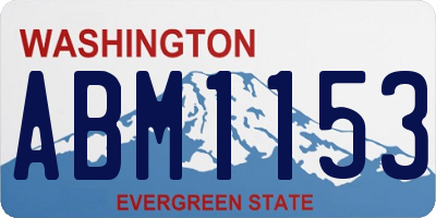 WA license plate ABM1153