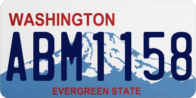 WA license plate ABM1158
